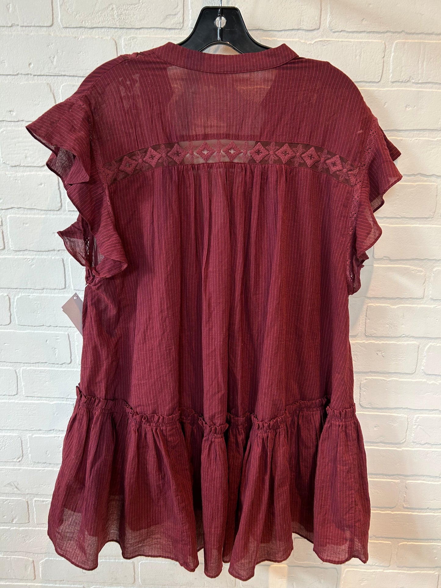 Red Tunic Short Sleeve Free People, Size S