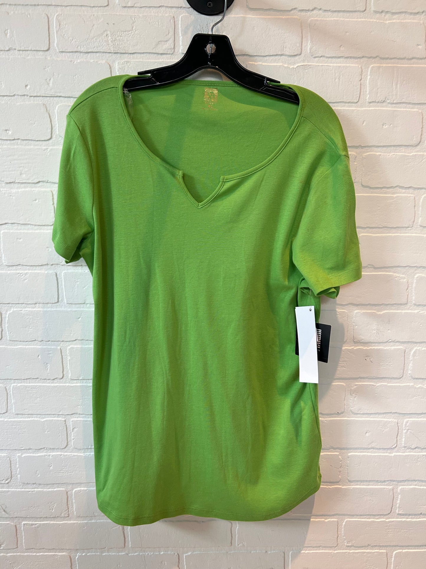 Green Top Short Sleeve Basic Anne Klein, Size Xl