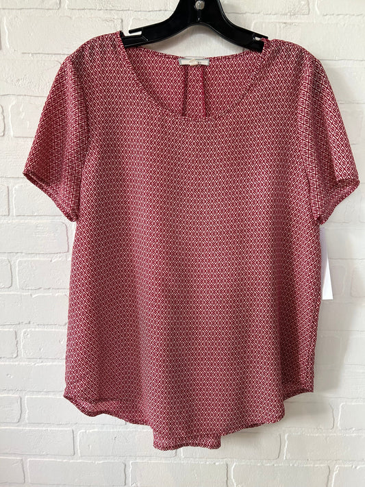 Red & White Top Short Sleeve Pleione, Size M