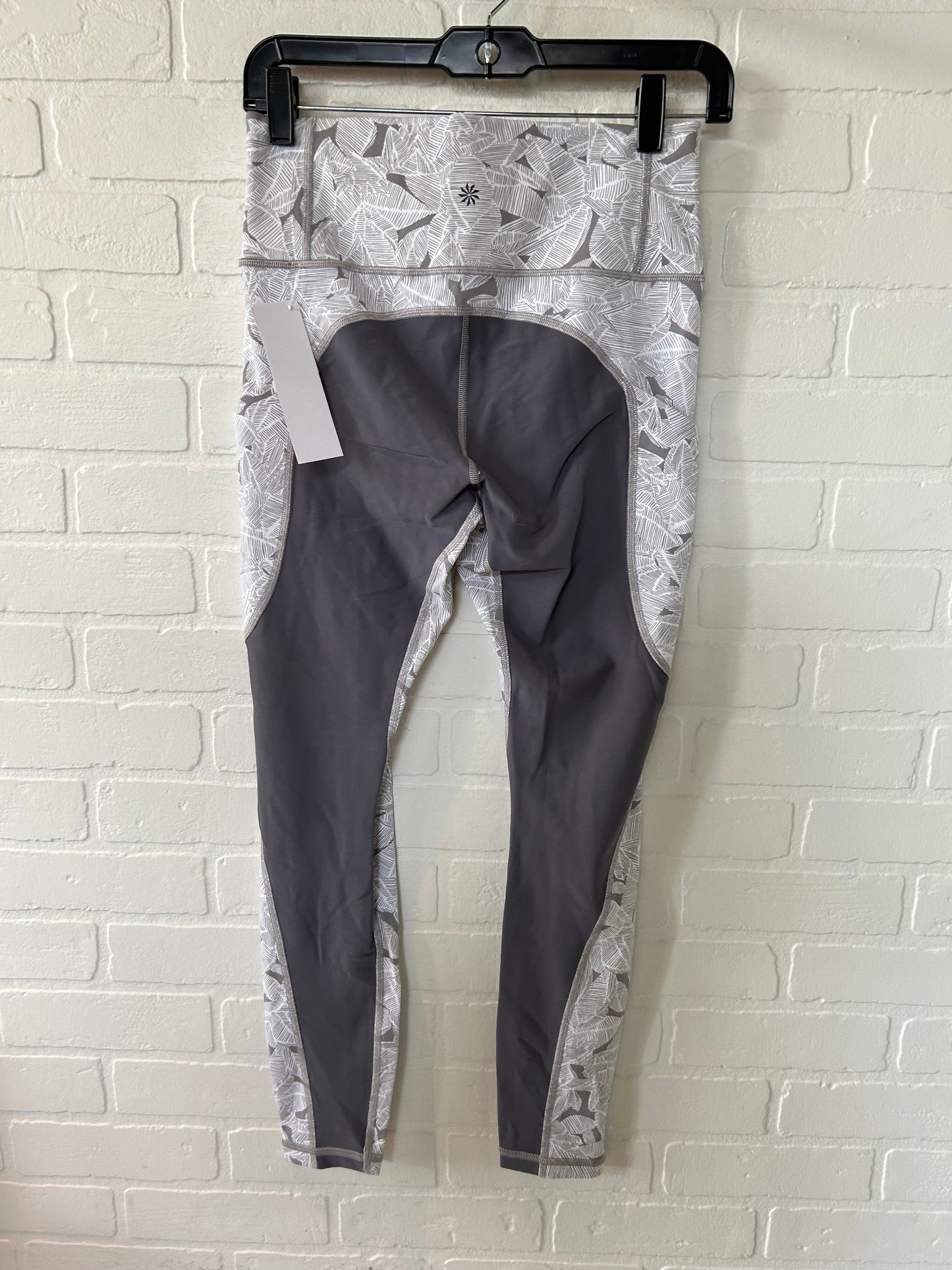 Grey & White Athletic Leggings Athleta, Size 4