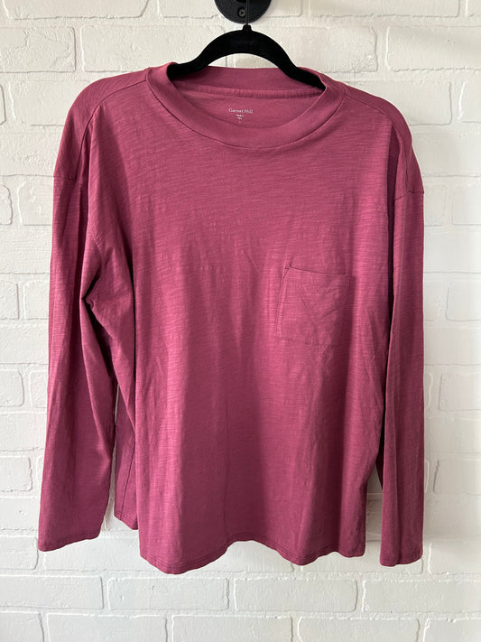 Pink Top Long Sleeve Basic Garnet Hill, Size L