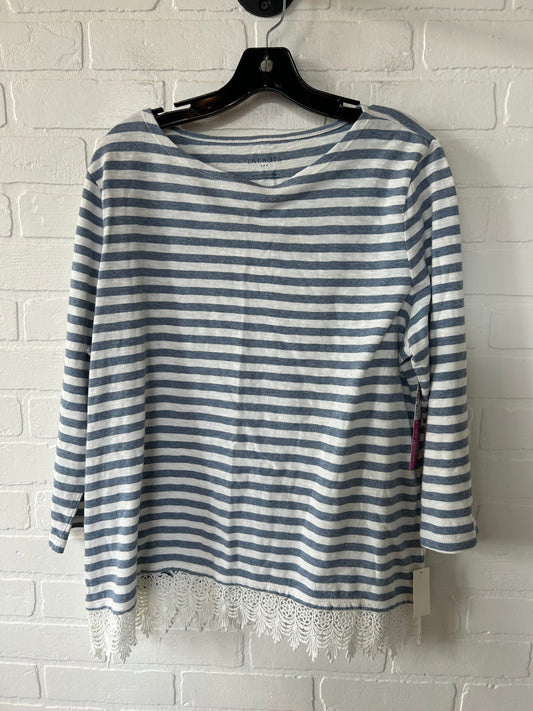 Blue & White Top Long Sleeve Talbots, Size L