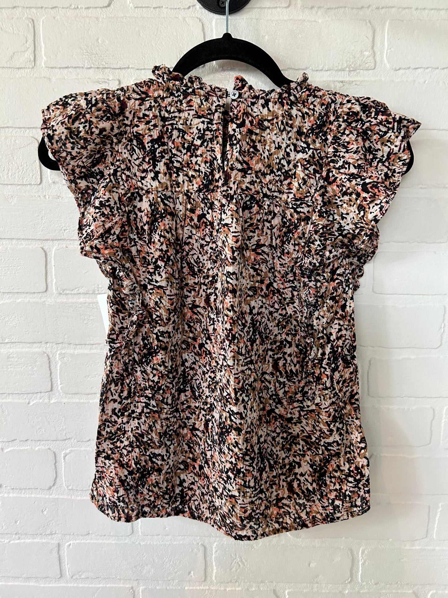 Brown Top Short Sleeve Loft, Size Xxs