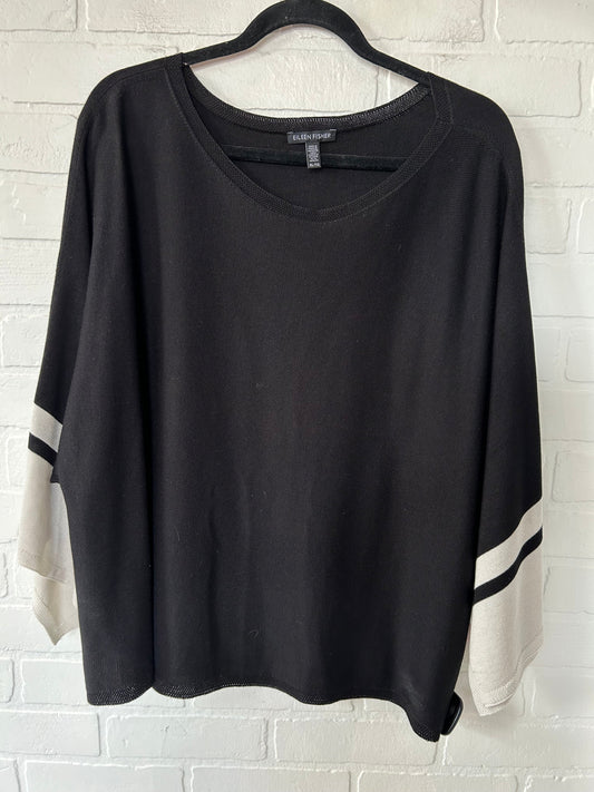 Black & Cream Sweater Eileen Fisher, Size Xl