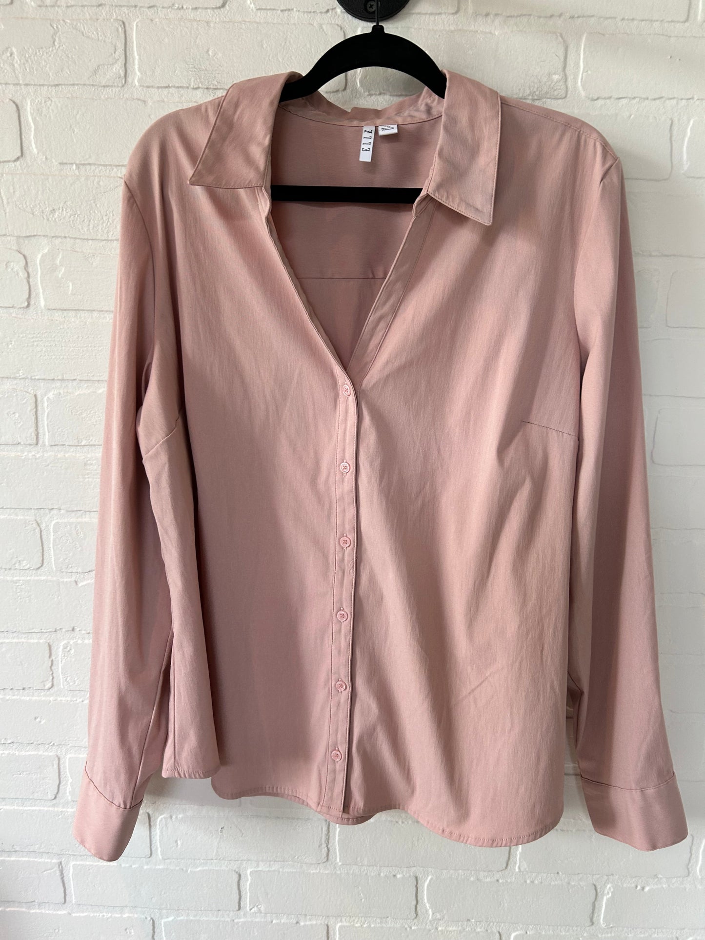 Pink Top Long Sleeve Elle, Size 1x