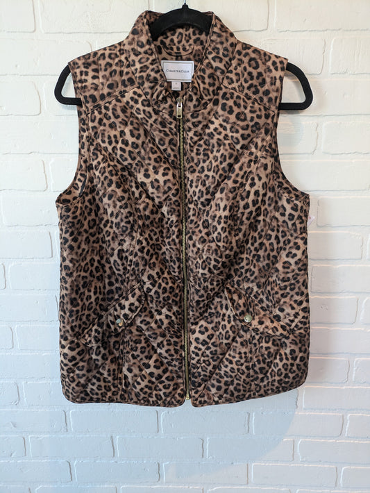 Animal Print Vest Puffer & Quilted Charter Club, Size M