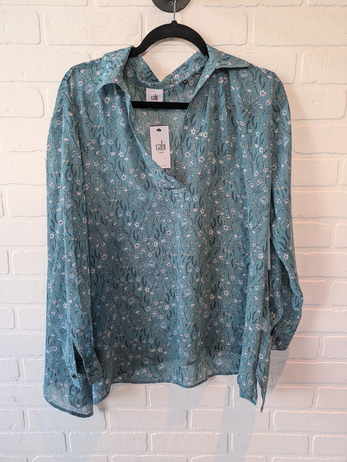 Blue Top Long Sleeve Cabi, Size S