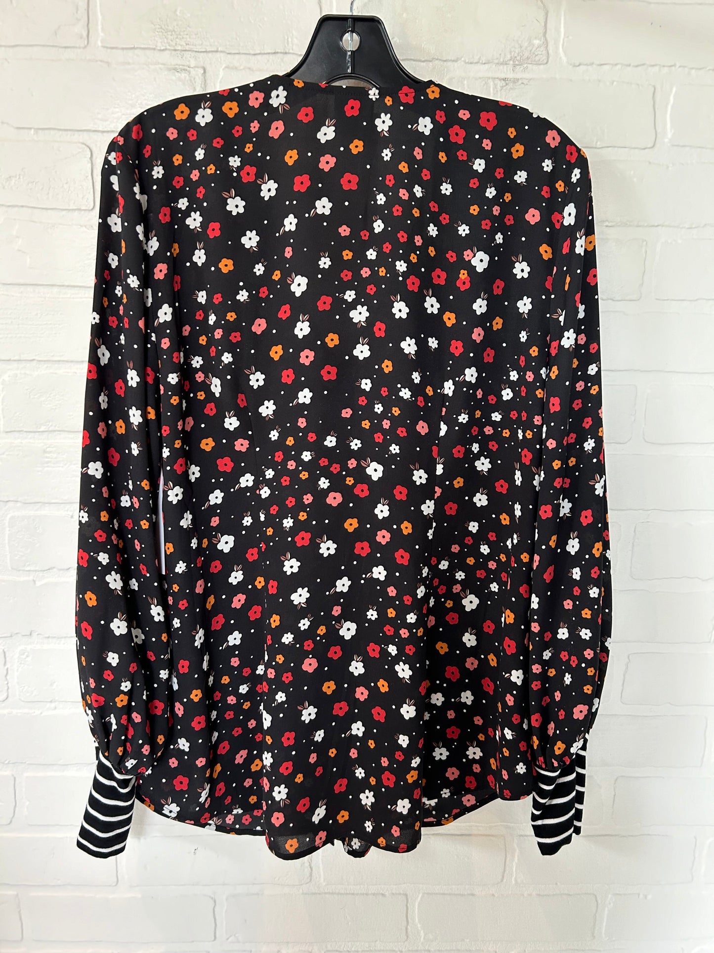 Black & Red Top Long Sleeve Cabi, Size M