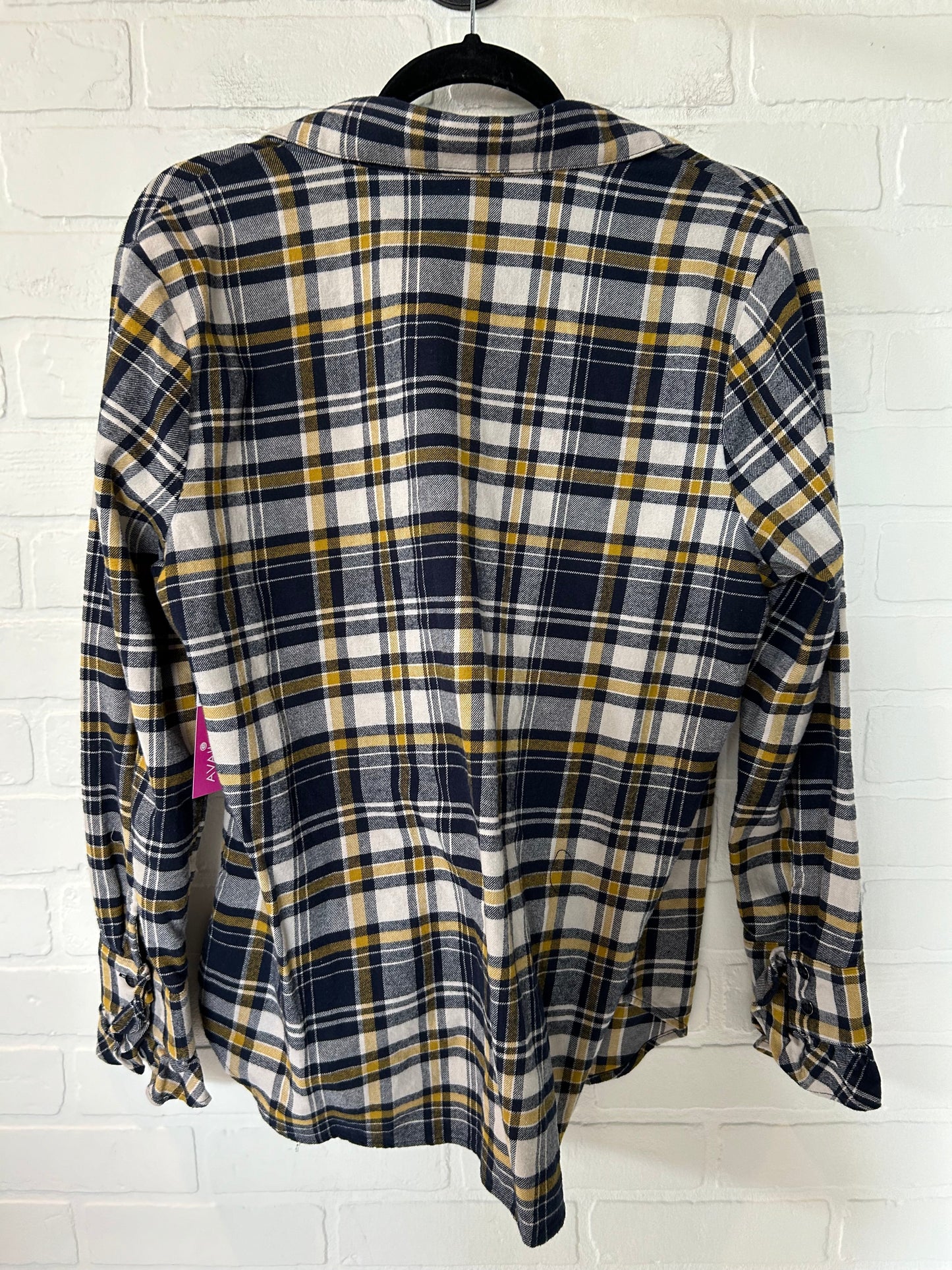 Blue & Yellow Top Long Sleeve Cabi, Size M