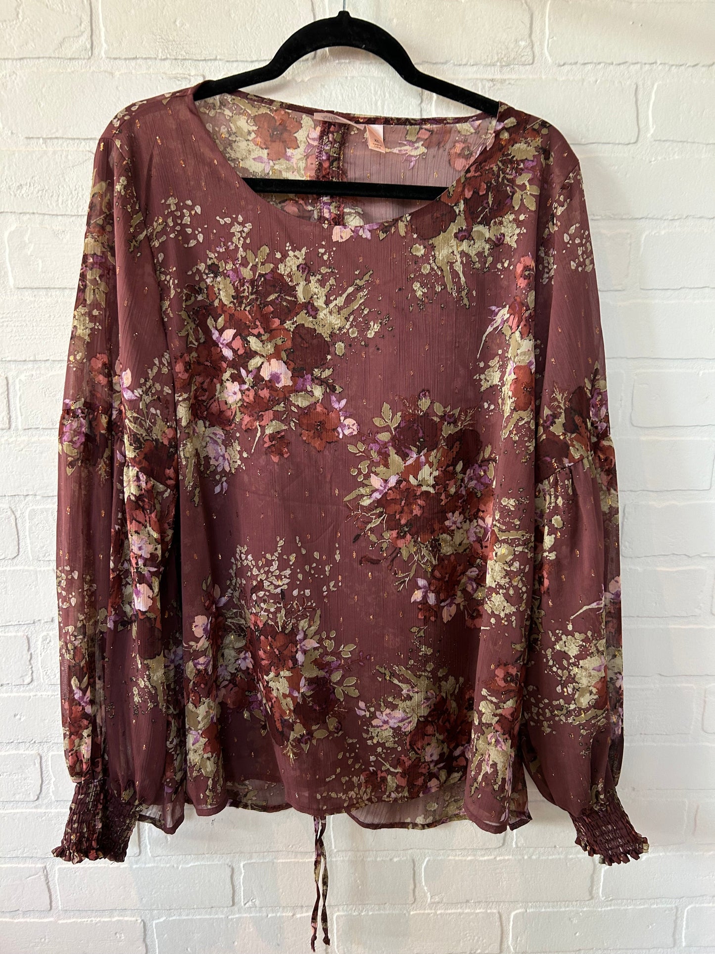 Purple Top Long Sleeve Willow & Root, Size Xl