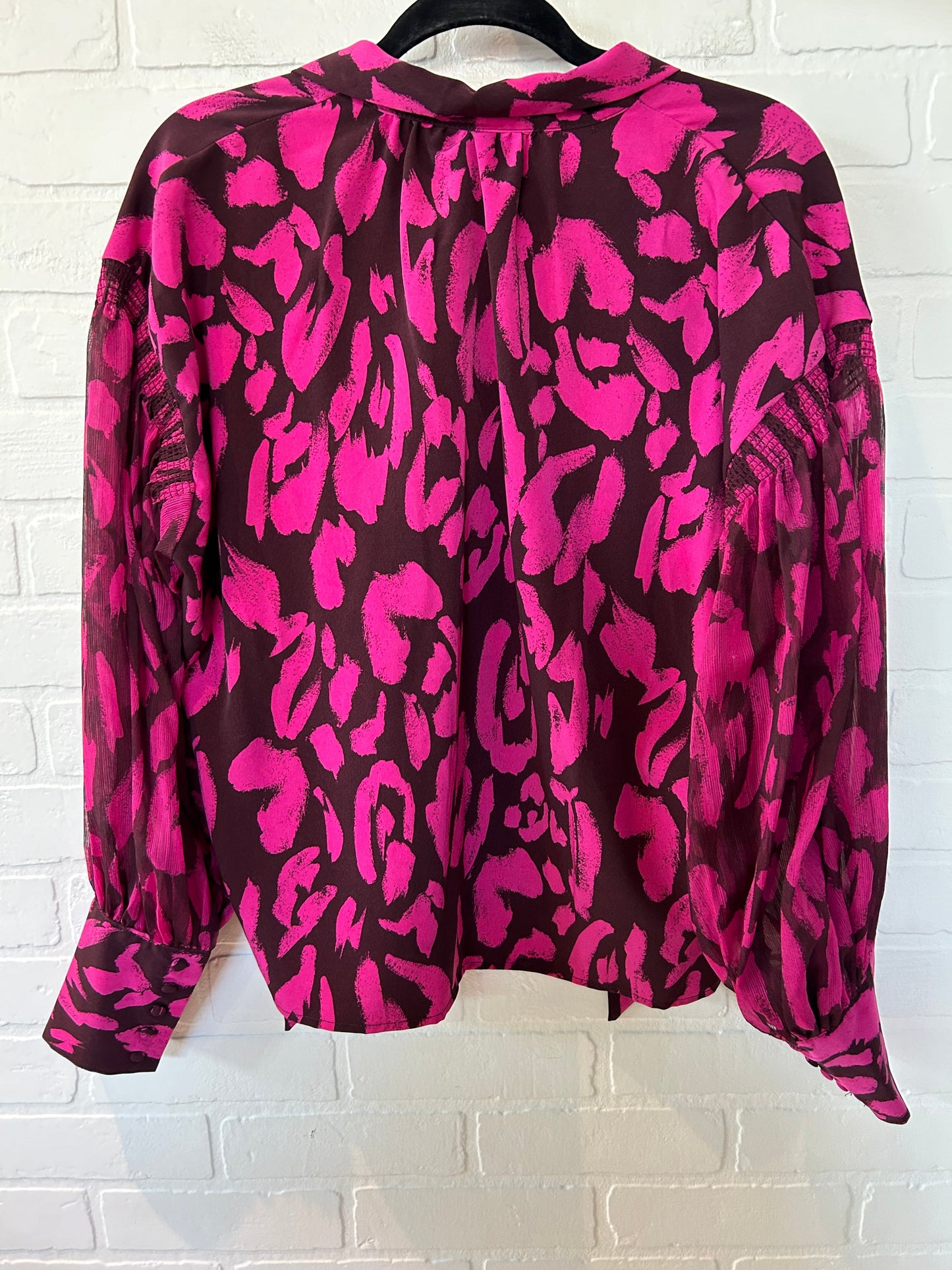 Brown & Pink Top Long Sleeve Who What Wear, Size L