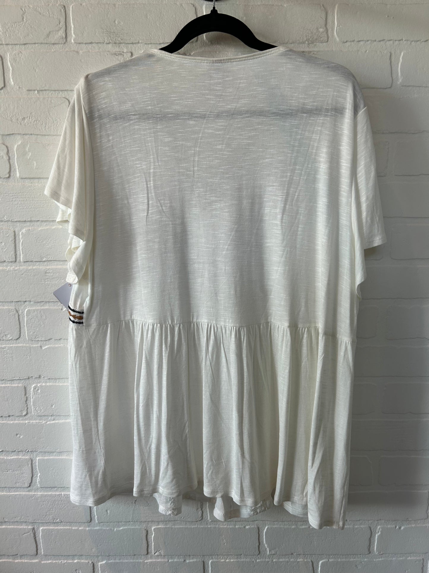 White Top Short Sleeve Knox Rose, Size 1x