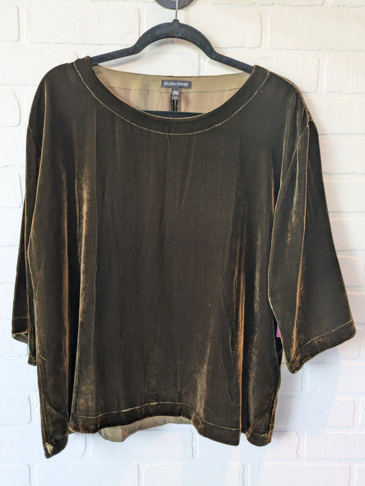 Green Top Long Sleeve Eileen Fisher, Size S