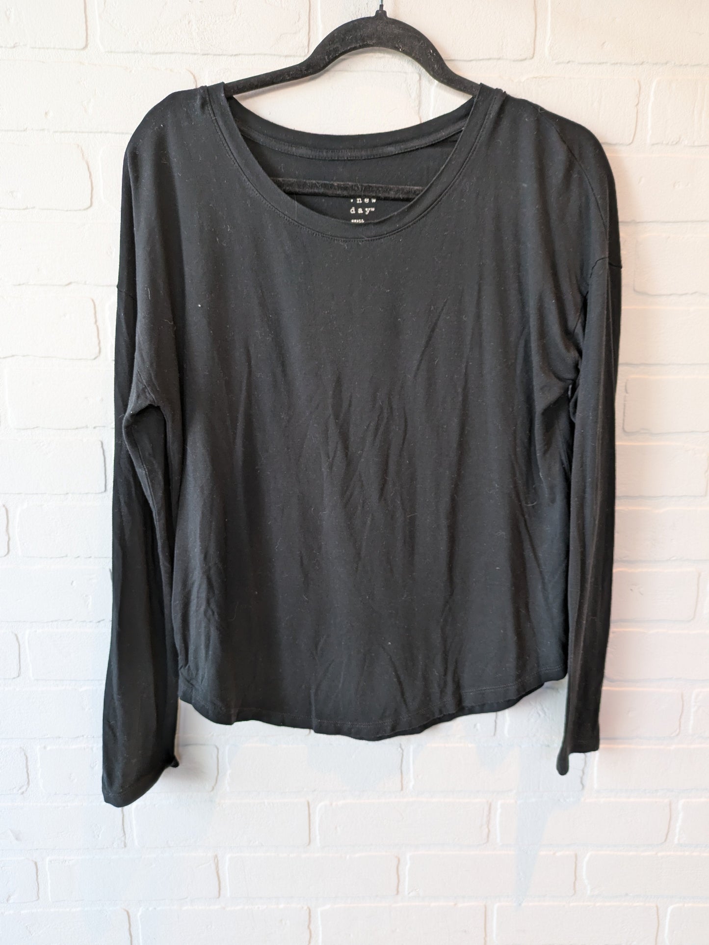 Black Top Long Sleeve Basic A New Day, Size S