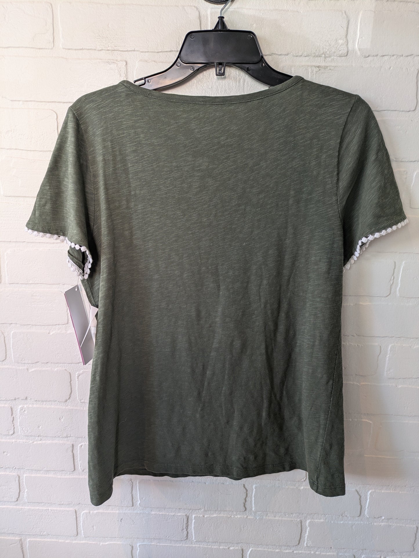 Green & White Top Short Sleeve Talbots, Size M