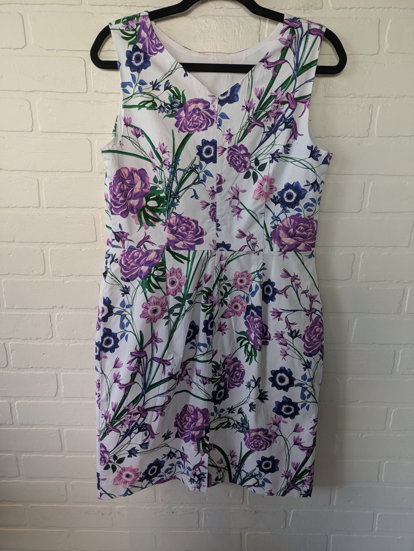 Purple & White Dress Work Talbots, Size M