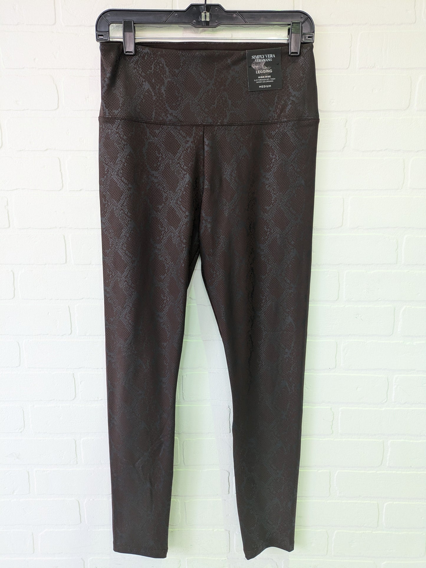 Brown Pants Leggings Simply Vera, Size 8