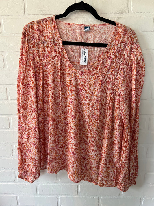 Orange & Pink Top Long Sleeve Old Navy, Size L