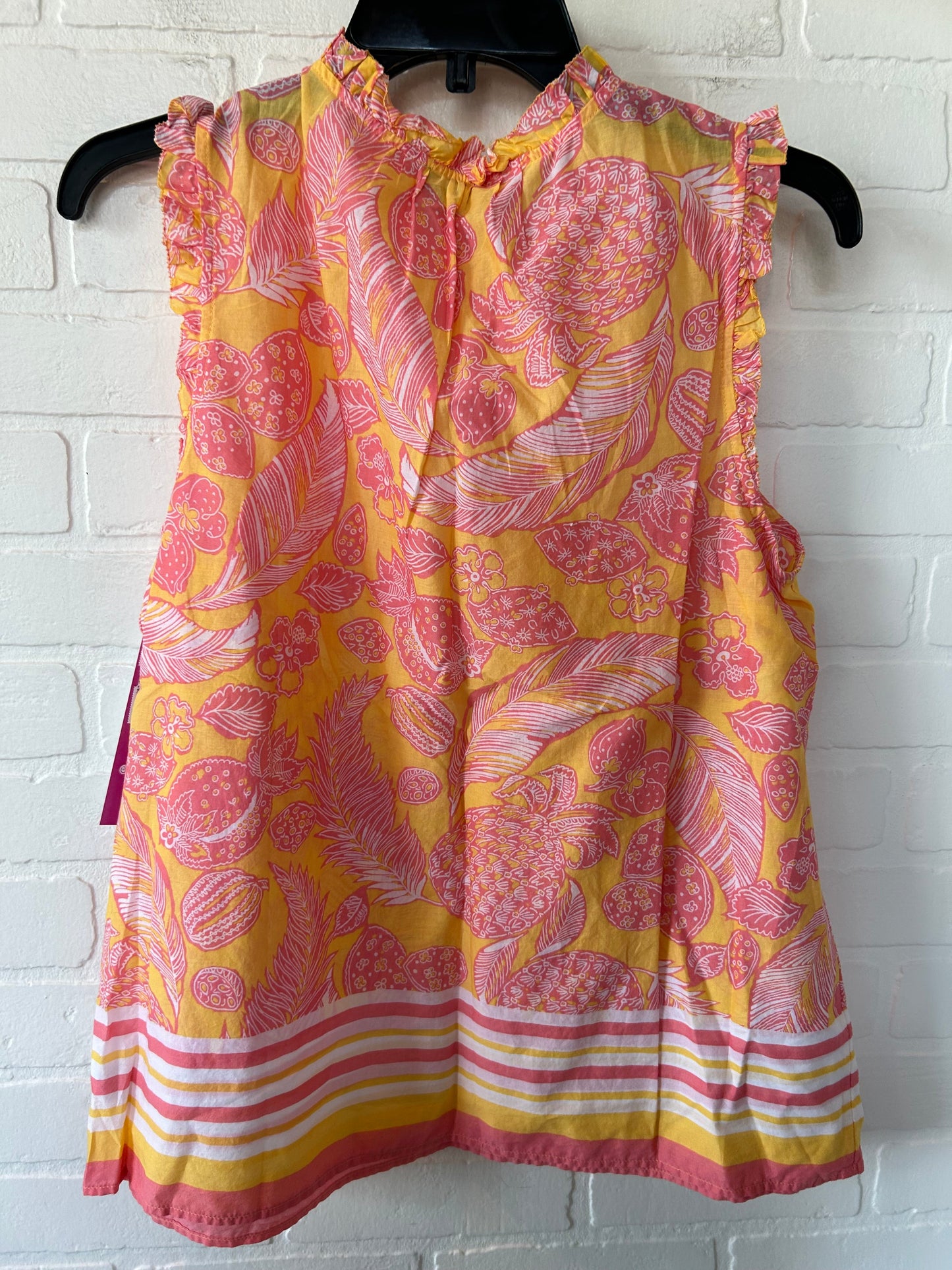 Pink & Yellow Top Sleeveless Talbots, Size M