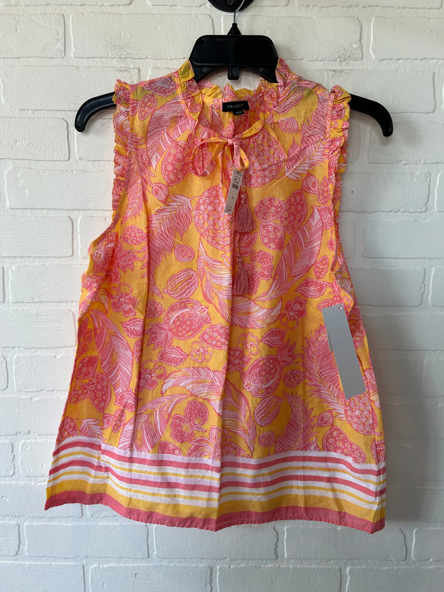 Pink & Yellow Top Sleeveless Talbots, Size M