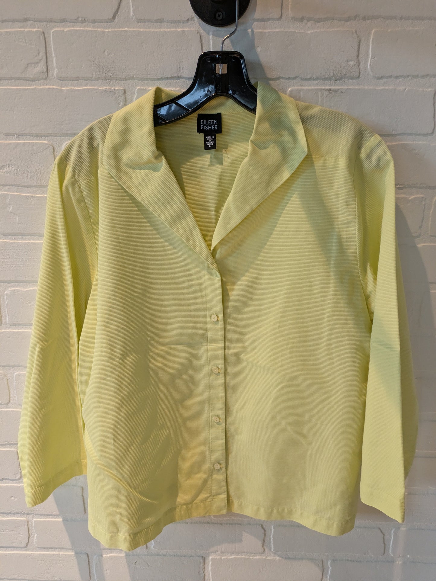 Top Long Sleeve By Eileen Fisher In Yellow, Size: L