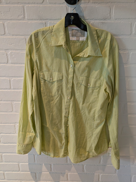 Top Long Sleeve By Banana Republic In Green, Size: L