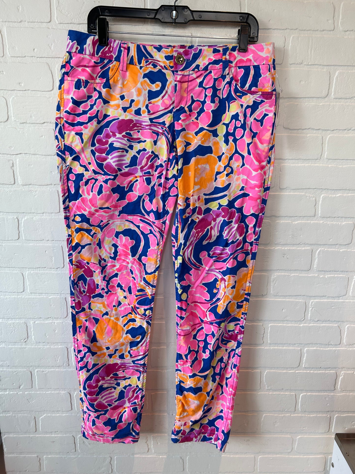 Pants Designer By Lilly Pulitzer In Blue & Pink, Size: 8