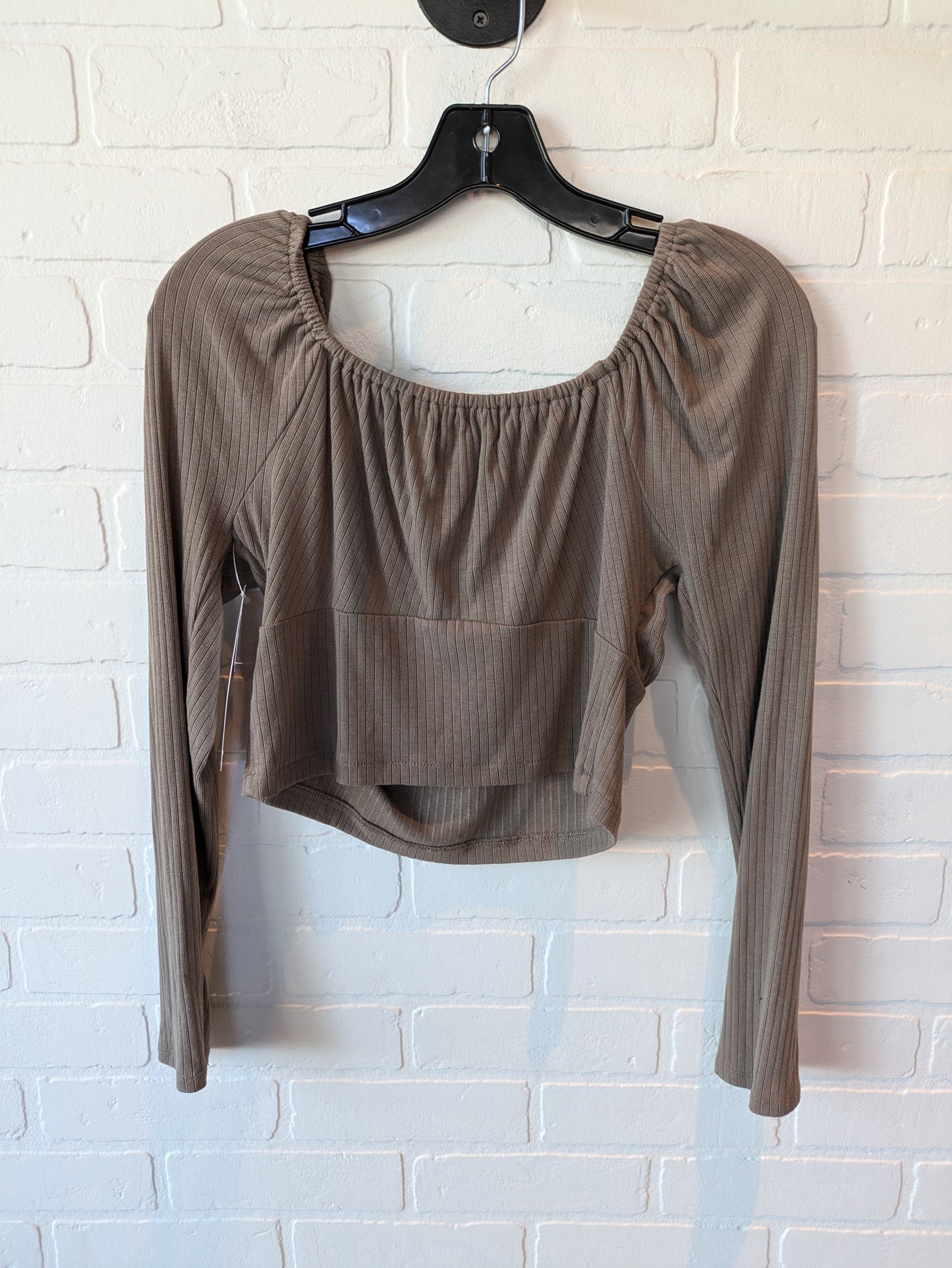 Top Long Sleeve By Madewell In Brown, Size: M