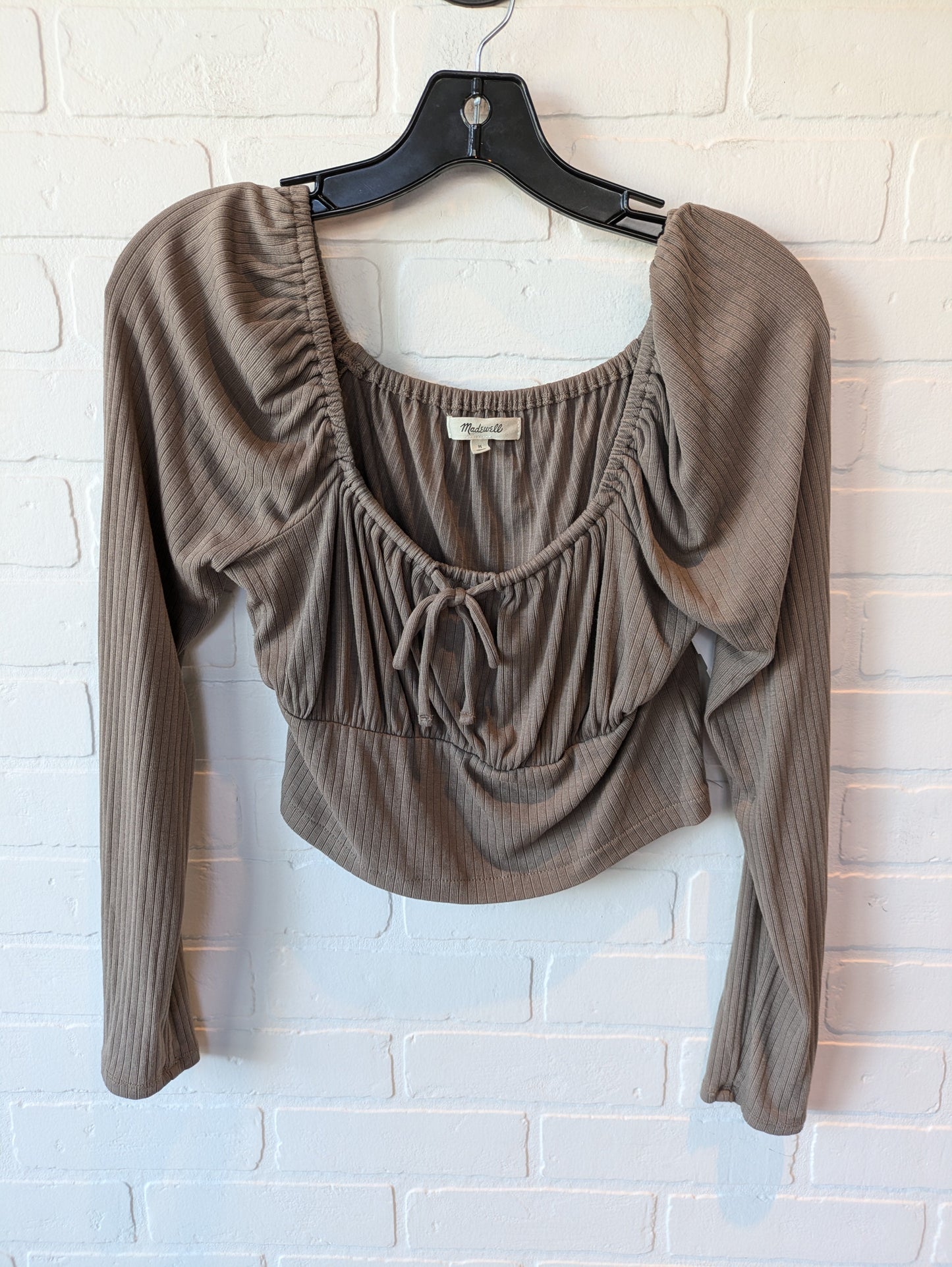 Top Long Sleeve By Madewell In Brown, Size: M