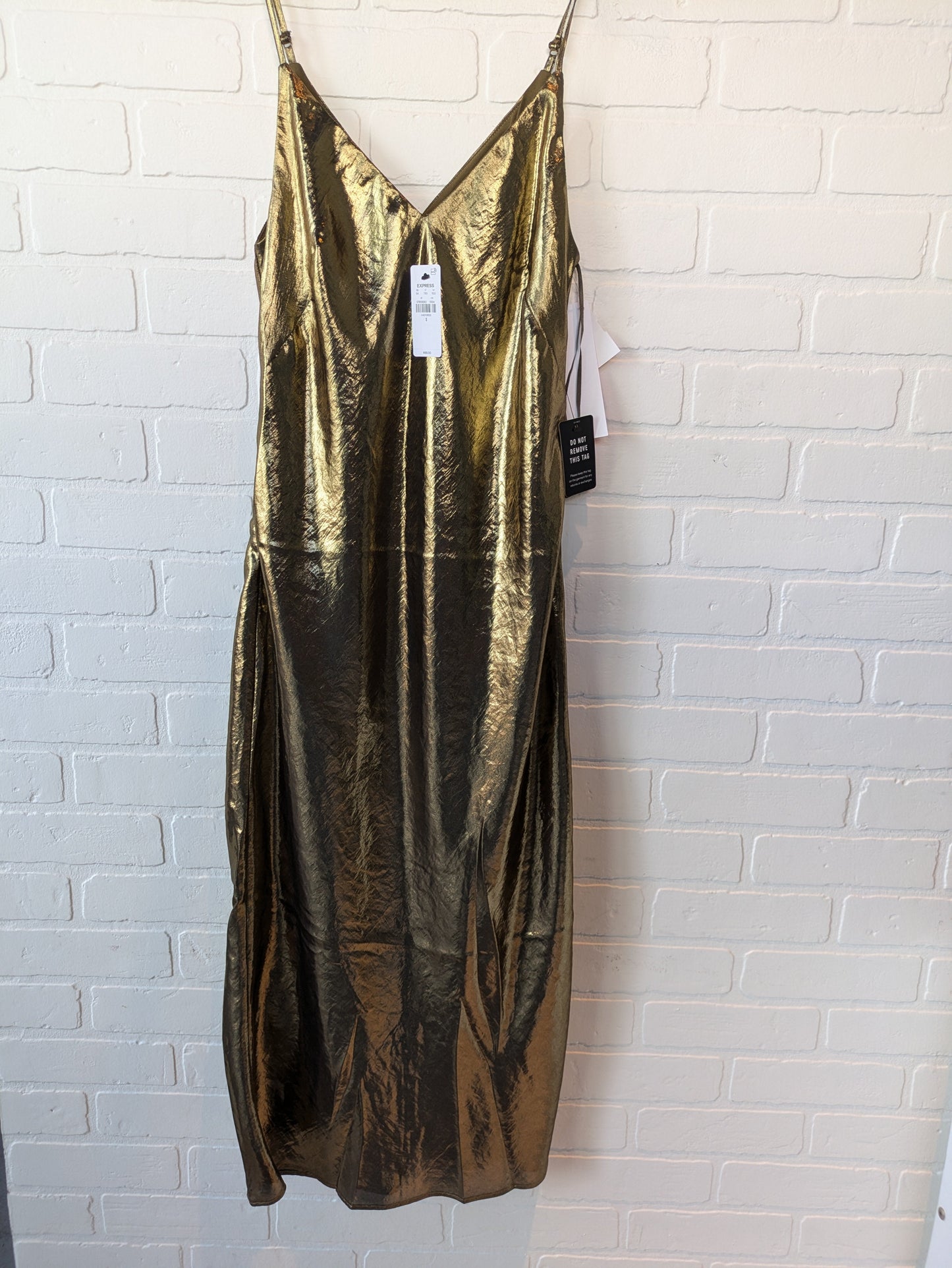 Dress Party Midi By Express In Gold, Size: S