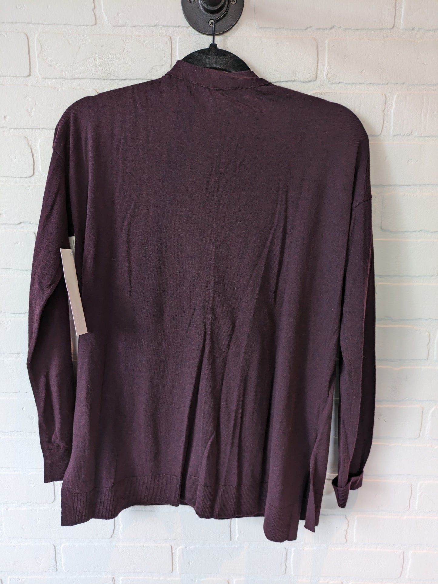 Sweater Cardigan By Loft In Purple, Size: S