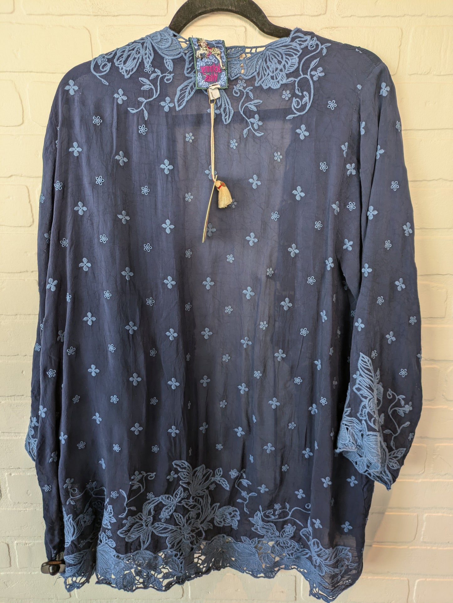 Kimono Designer By Johnny Was In Blue, Size: Xl