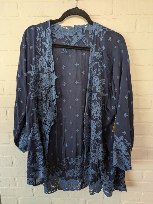 Kimono Designer By Johnny Was In Blue, Size: Xl