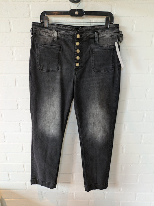 Jeans Straight By Pilcro In Black Denim, Size: 12