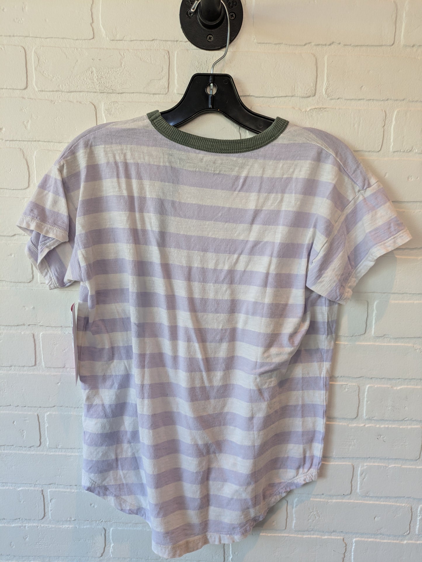 Top Short Sleeve By Madewell In Purple & White, Size: S