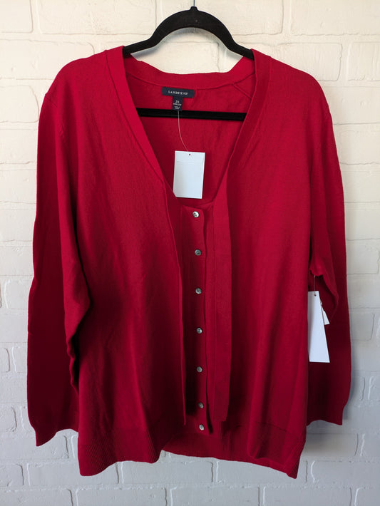 Sweater By Lands End In Red, Size: 2x