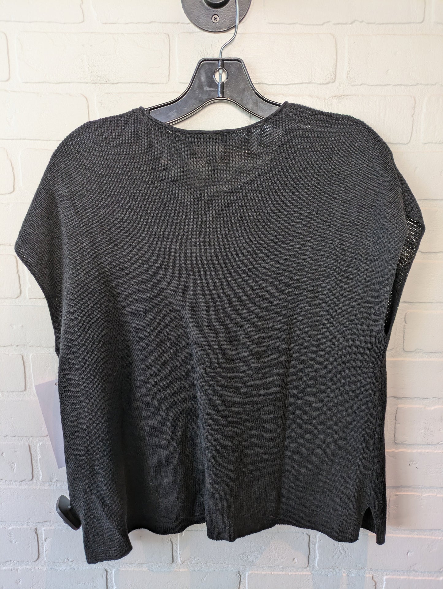 Sweater Short Sleeve By Eileen Fisher In Black, Size: S