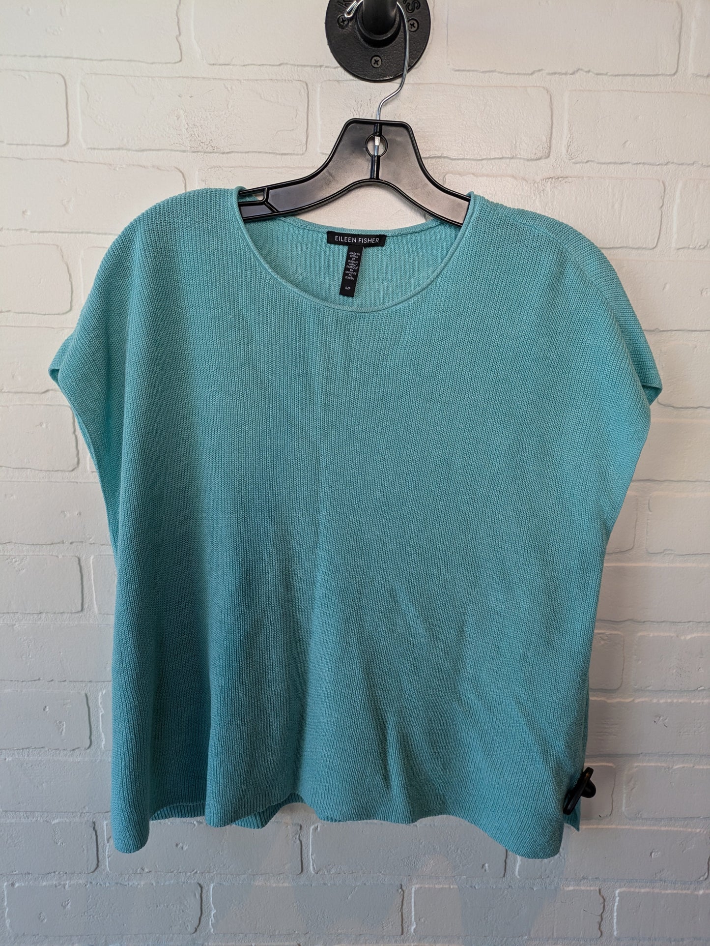 Sweater Short Sleeve By Eileen Fisher In Blue, Size: S