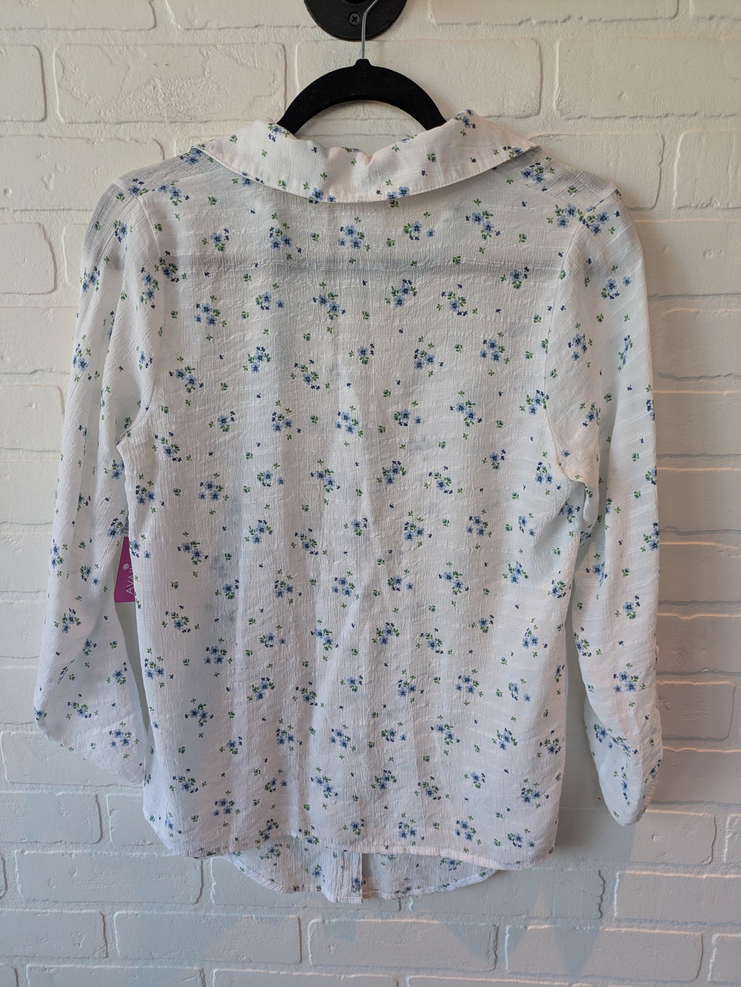 Top Long Sleeve By Clothes Mentor In Blue & White, Size: S