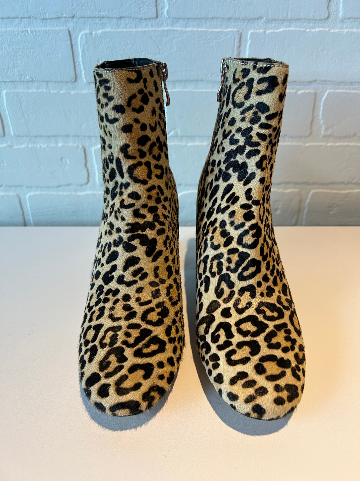 Boots Ankle Heels By Halogen In Animal Print, Size: 8