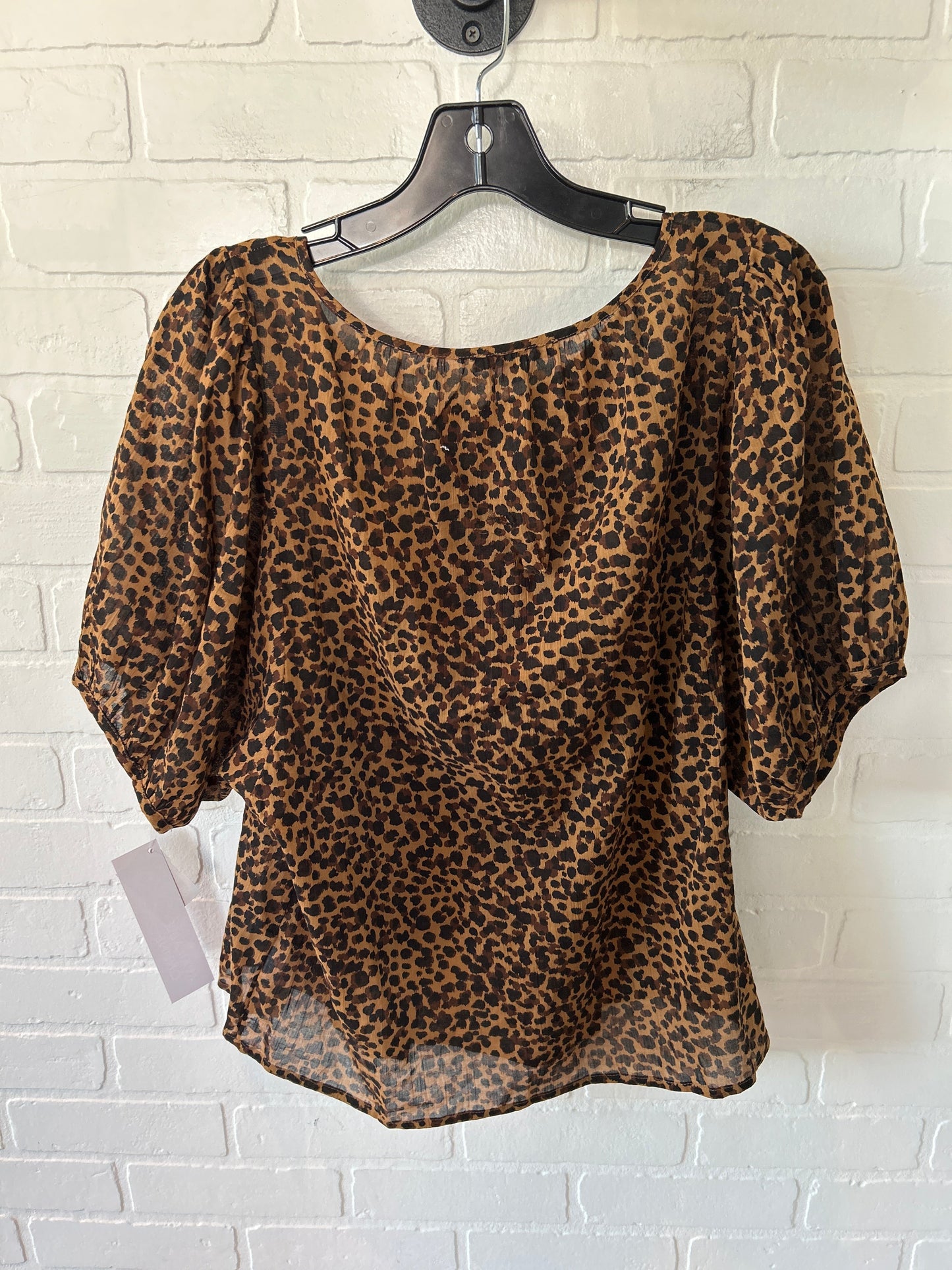 Top Short Sleeve By Madewell In Animal Print, Size: L