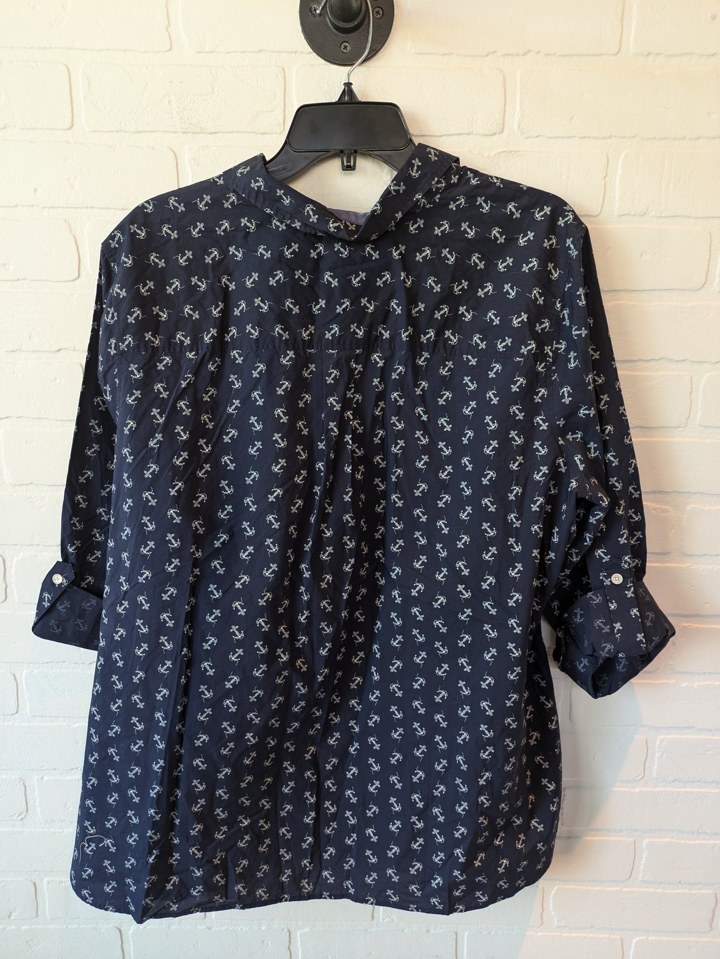 Top 3/4 Sleeve By Talbots In Blue, Size: 1x