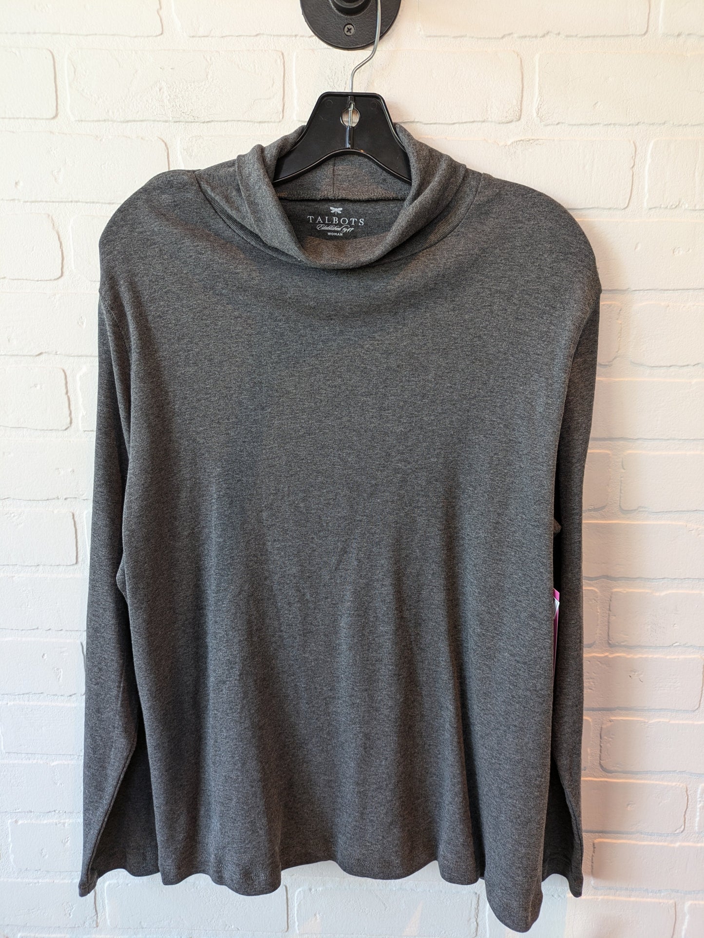 Top Long Sleeve Basic By Talbots In Grey, Size: 1x