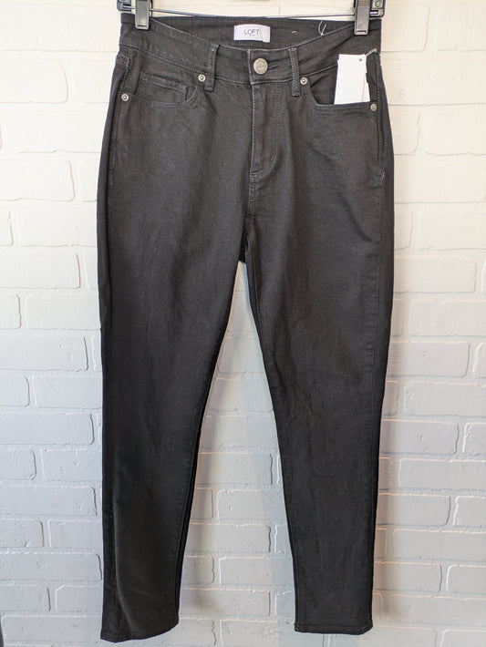 Jeans Skinny By Loft In Black Denim, Size: 0