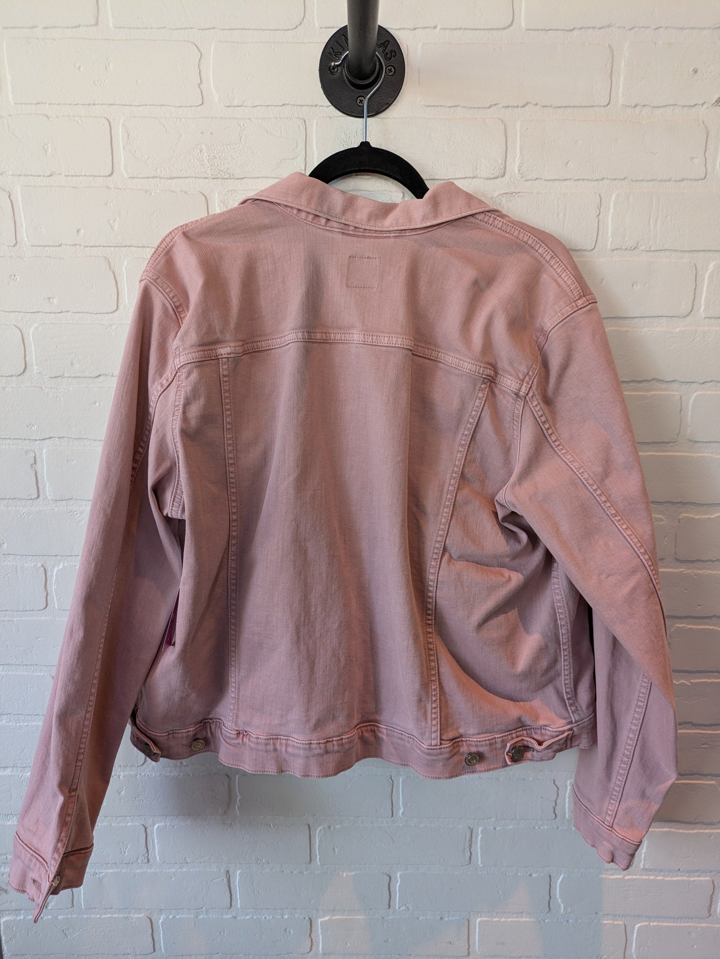 Jacket Denim By Gap In Pink Denim, Size: Xxl