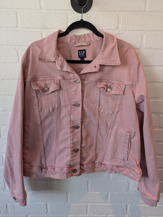 Jacket Denim By Gap In Pink Denim, Size: Xxl