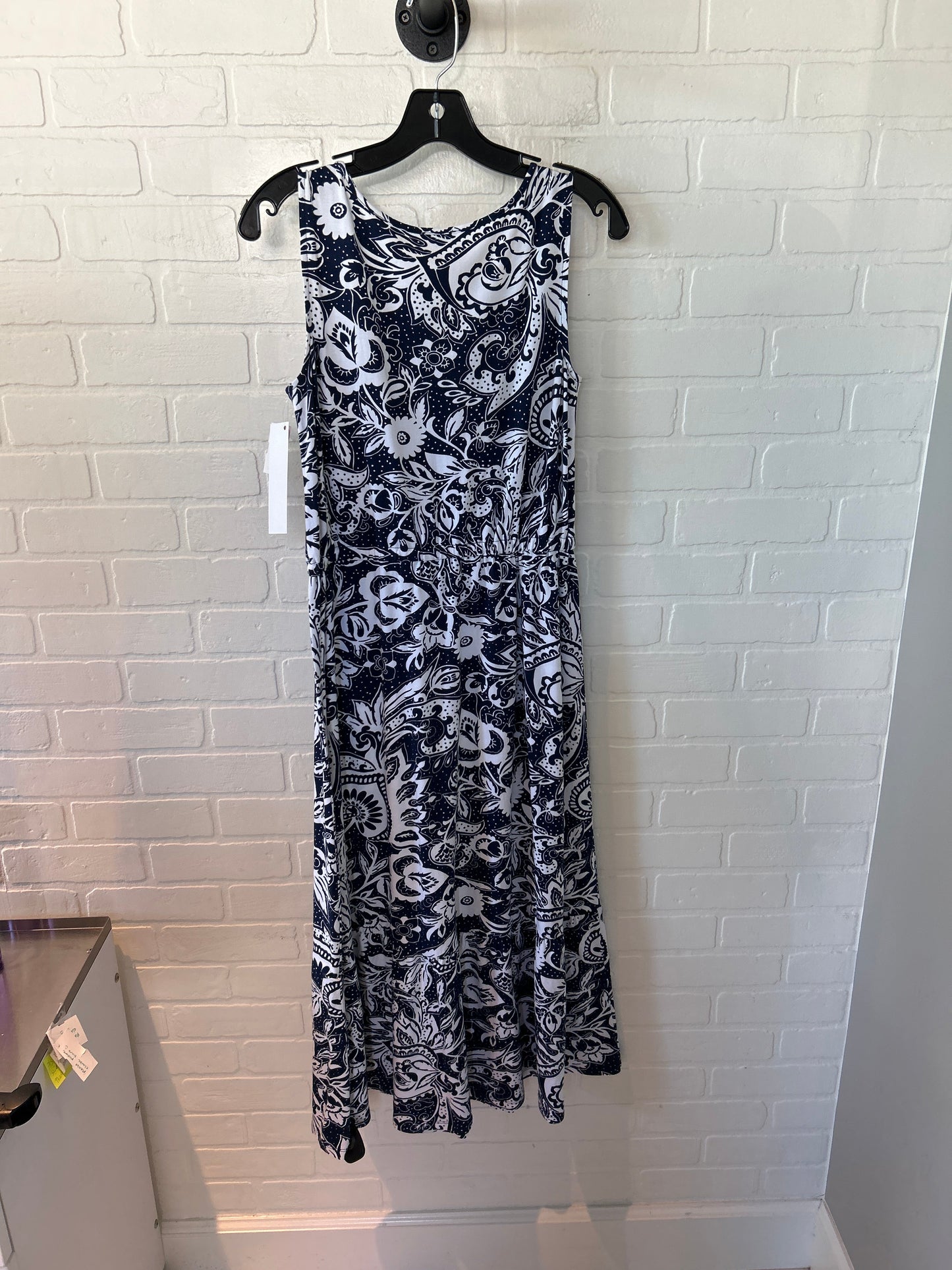 Dress Casual Maxi By Talbots In Blue & White, Size: M