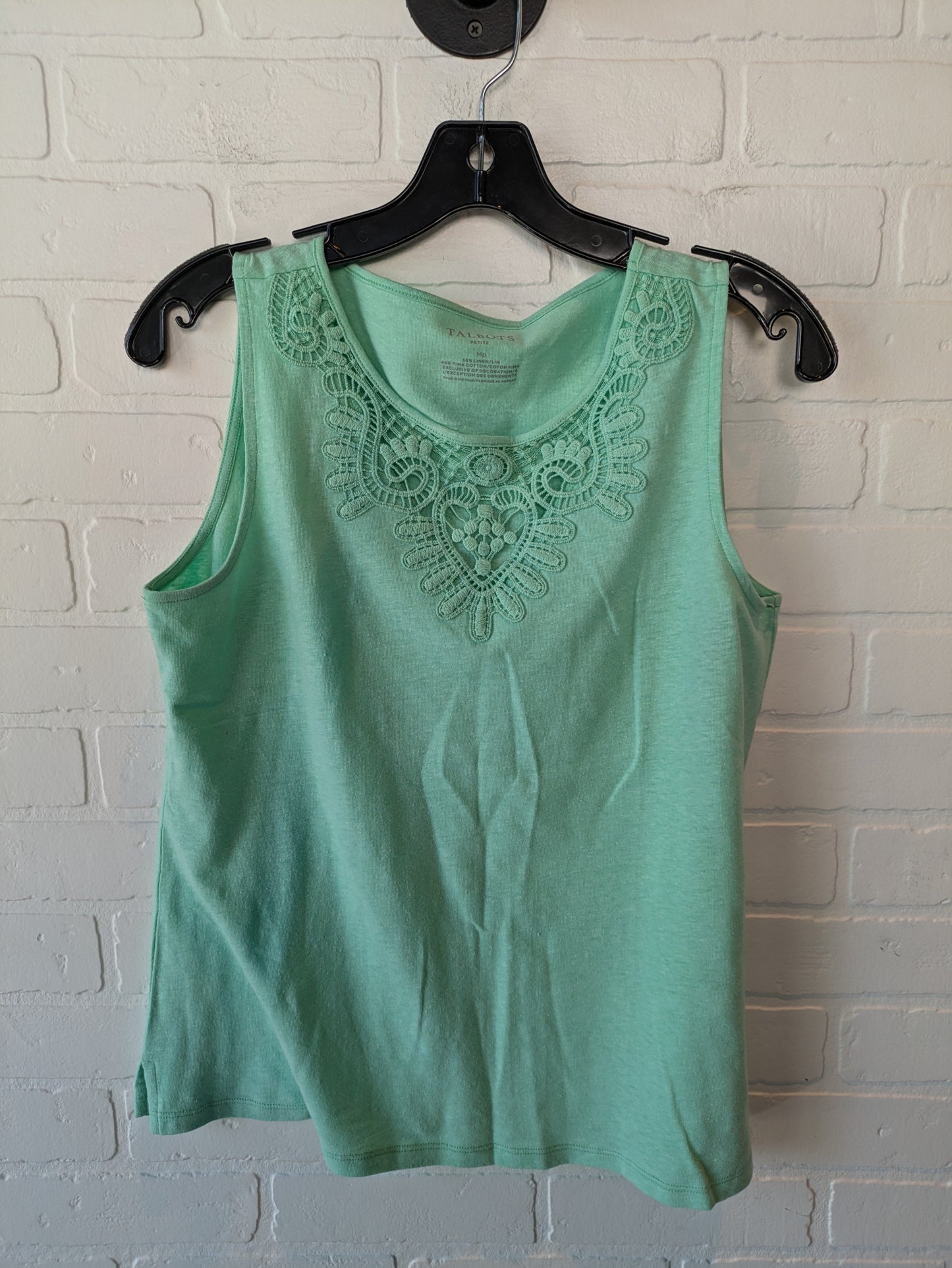 Top Sleeveless By Talbots In Green, Size: M