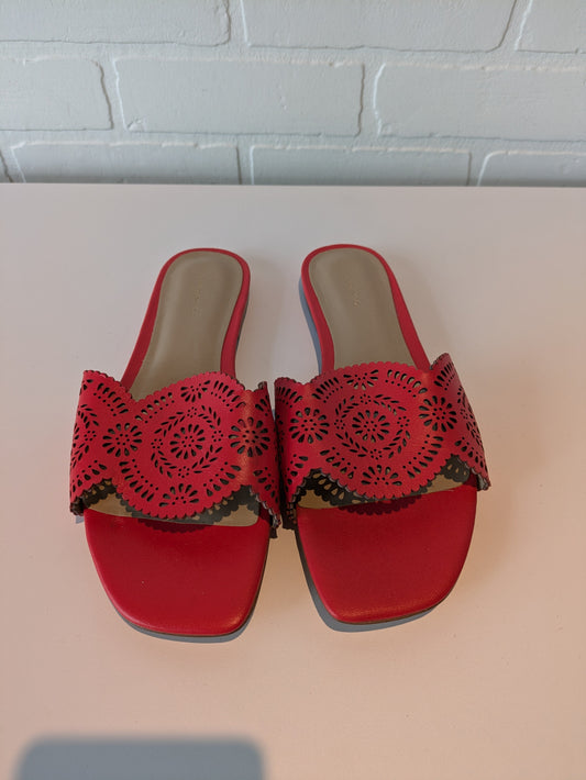 Sandals Flats By Ann Taylor In Red, Size: 6.5