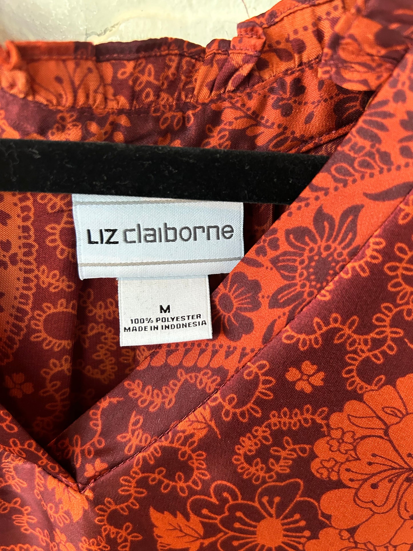 Top 3/4 Sleeve By Liz Claiborne In Orange, Size: M